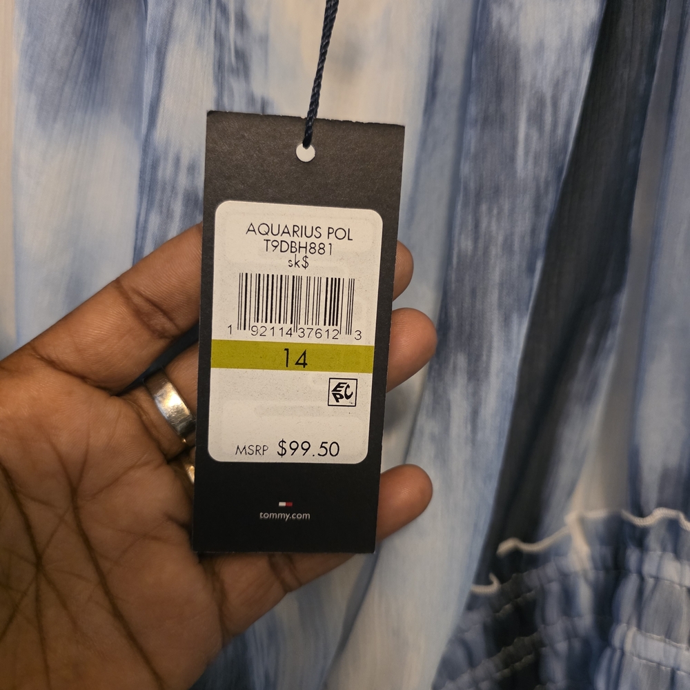 Tommy Hilfiger Blue and White Long Sleeve Dress - Picture 4 of 4